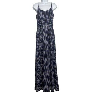 Eddie Bauer Aster Maxi Dress Size S Blue Purple Space Dye Jersey Knit SPF 50